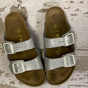 Birkenstock Arizona Sandals sliver sparkle Size 3 EU34